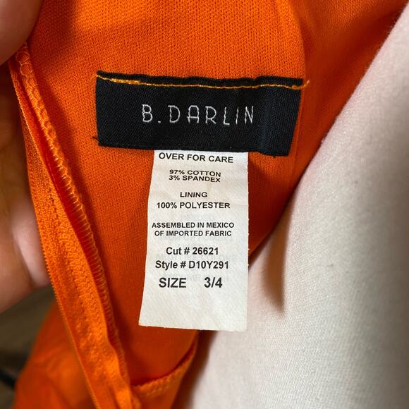 B Darlin Orange Flower One Strap Bodycon Formal Mini Dress Size 3/4 - Picture 8 of 11